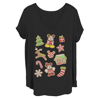 Disney's Mickey and Minnie Juniors' Plus Christmas Gingerbread Cookies Tee