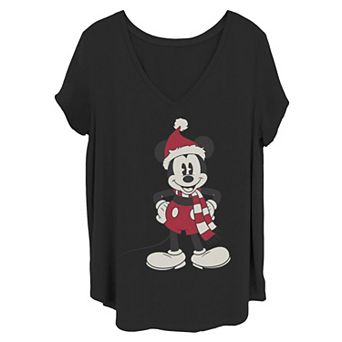 Disney's Mickey Mouse Juniors' Plus Classic Christmas Portrait Tee