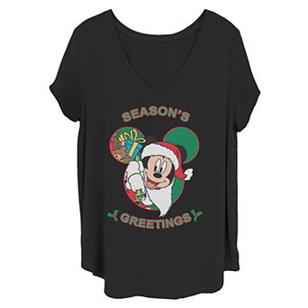 Disney's Mickey Mouse Juniors' Plus Season's Greetings Christmas Tee