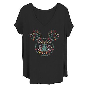 Disney's Mickey and Minnie Juniors' Plus Christmas Mashup Tee