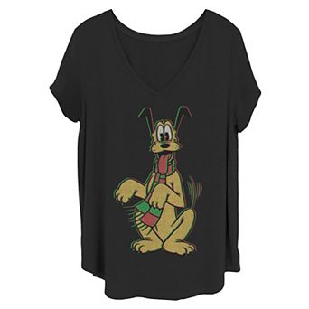 Disney's Pluto Juniors' Plus Christmas Style Portrait Tee