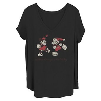 Disney's Mickey and Minnie Juniors' Plus The Magic Of The Holiday Christmas Tee