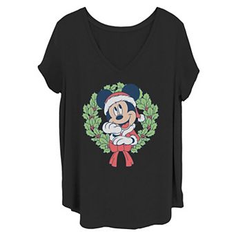 Disney's Mickey Juniors' Plus Christmas Big Face Tee