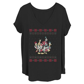 Disney's Mickey and Friends Juniors' Plus Christmas Group Shot Tee