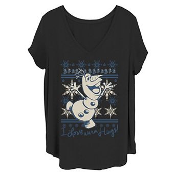 Disney's Frozen Juniors' Plus Olaf I Love Warm Hugs Pattern Tee