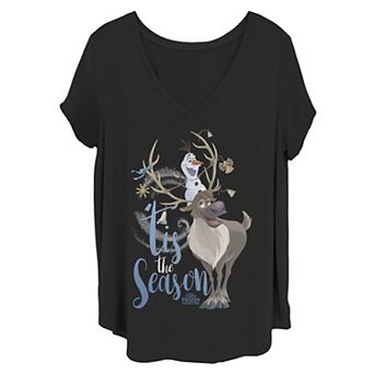 Disney's Frozen Juniors' Plus Olaf Sven Tis The Season Christmas Tee