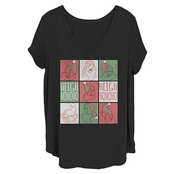 Disney's Snow White Juniors' Plus Heigh Ho Ho Ho Dwarfs Christmas Tee