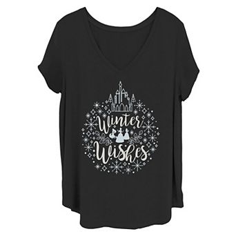 Juniors' Plus Disney Princess Winter Wishes Christmas Tee