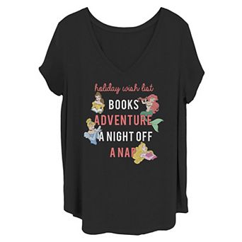 Juniors' Plus Disney Princess Holiday Wish List Word Stack Tee