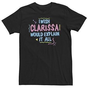 Big & Tall Nickelodeon Clarissa Explains It All I Wish Retro Text Tee