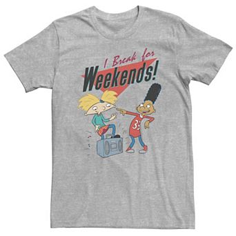 Big & Tall Nickelodeon Hey Arnold I Break For Weekends Boombox Tee