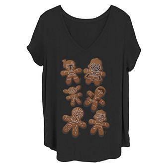 Juniors' Plus Star Wars Christmas Ginger Bread Wars Tee