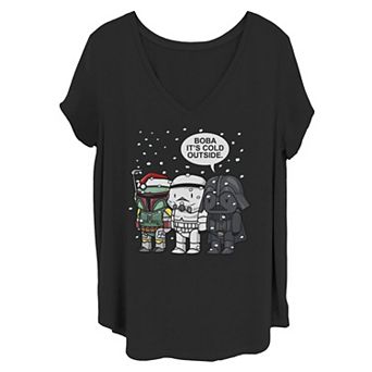 Juniors' Plus Star Wars Christmas Boba It's Cold Outside Tee