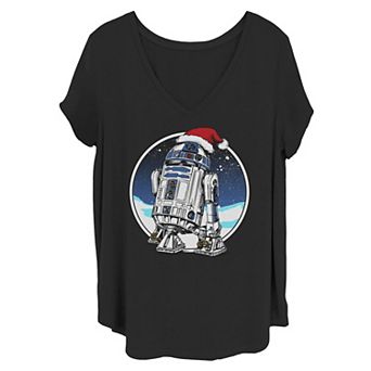 Juniors' Plus Star Wars Holiday R2-D2 Tee