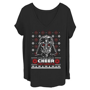 Juniors' Plus Star Wars Darth Vader Lack Of Cheer Ugly Sweater Tee
