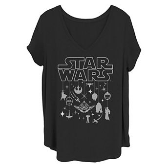 Juniors' Plus Star Wars Holiday Silhouette Tee