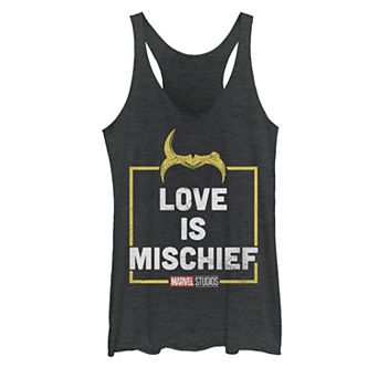 Juniors' Marvel Loki Love Is Mischief Racerback Tank Top