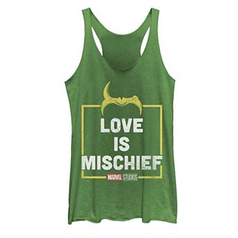 Juniors' Marvel Loki Love Is Mischief Racerback Tank Top