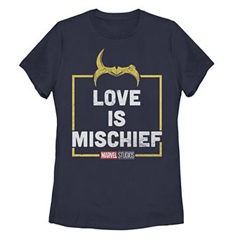Juniors' Marvel Loki Love Is Mischief Tee