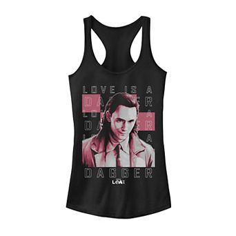 Juniors' Marvel Loki Love Is A Dagger Quote Tank Top