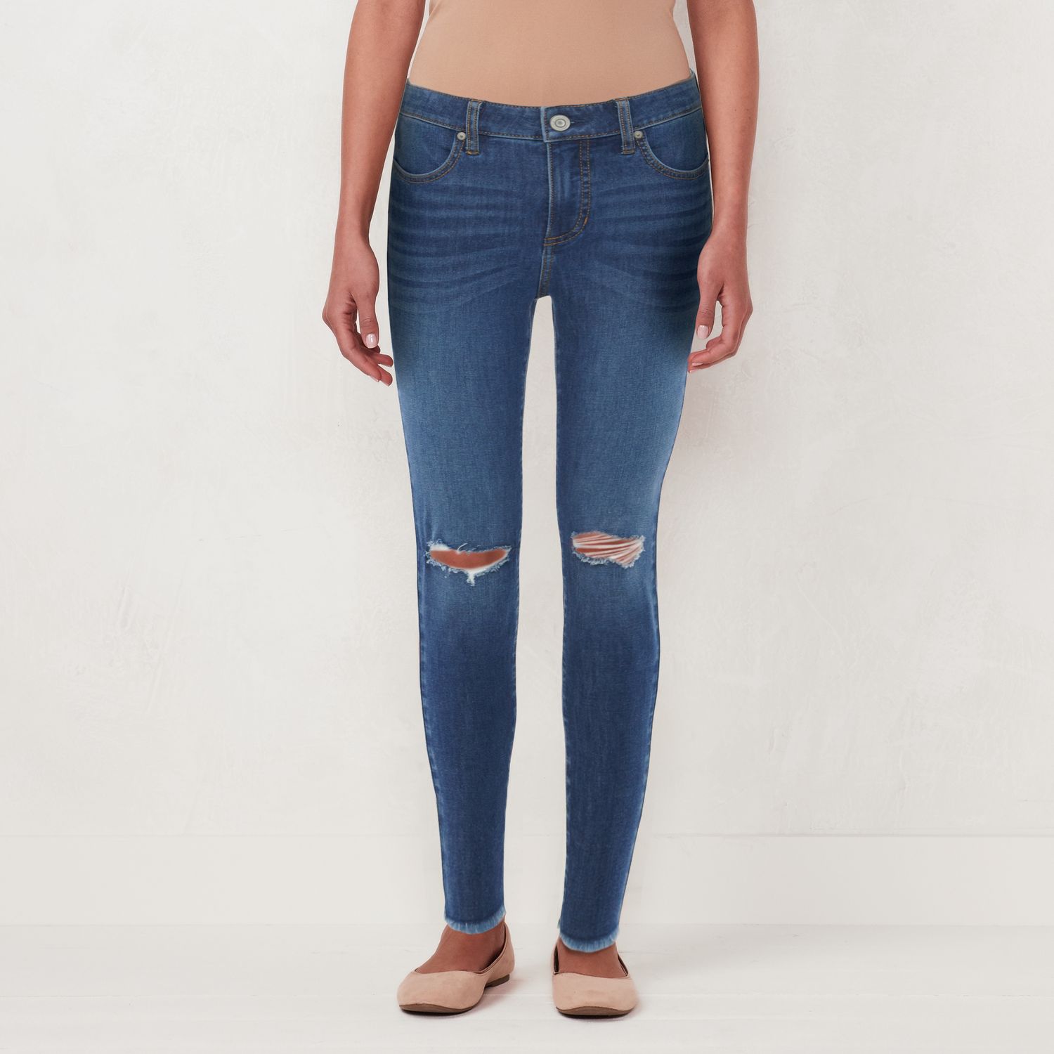 lauren conrad super skinny mid rise jeans