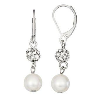 Simply Vera Vera Wang Simulated Pearl & Crystal Drop Earrings