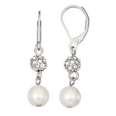 Simply Vera Vera Wang Simulated Pearl Crystal Drop Earrings