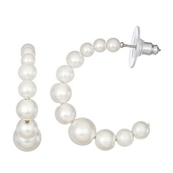Simply Vera Vera Wang Simulated Pearl Hoop Earrings