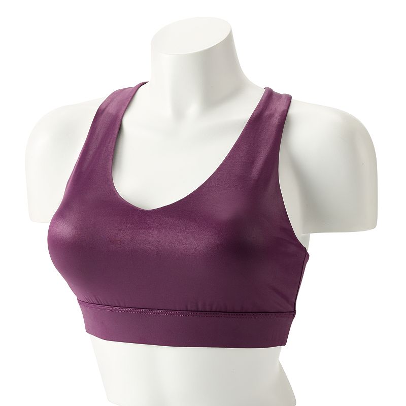 Tek Gear® Ultrastretch Medium-Impact V-Neck Sports Bra, Women's, Size: Large, Purple Shine