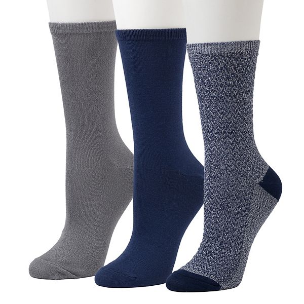 Women's Cuddl Duds® 3Pack Plushfill* Twist Mini Geometric Texture Crew Socks