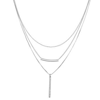 Nine West Simulated Crystal Multi-Strand Necklace