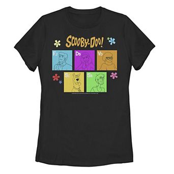 Juniors' Scooby-Doo Group Shot Periodic Table Of Characters Tee