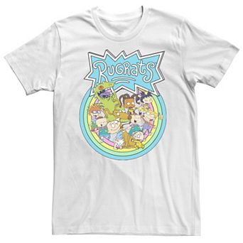 Big & Tall Nickelodeon Rugrats Group Rainbow Circles Classic Title Tee