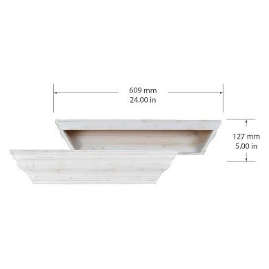 Prinz White Contemporary 24" Wall Shelf