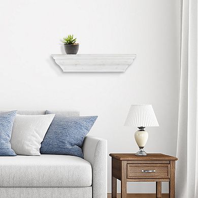 Prinz White Contemporary 24" Wall Shelf