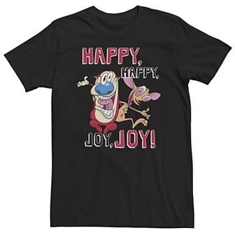 Big & Tall Nickelodeon Ren And Stimpy Happy Joy Crazy Eyes BFFs Tee