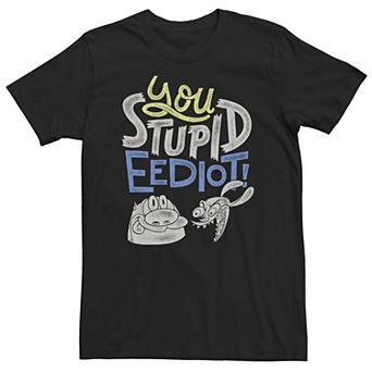 Big & Tall Nickelodeon Ren And Stimpy You Stupid Eediot Text Colors Tee
