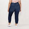 Plus Size LC Lauren Conrad Raw-Hem High-Waisted Skinny Ankle Jeans