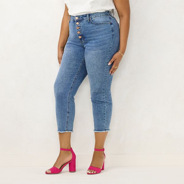 Plus Size LC Lauren Conrad High-Waist Skinny Ankle Jeans