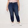 Plus Size LC Lauren Conrad Raw-Hem High-Waisted Skinny Ankle Jeans
