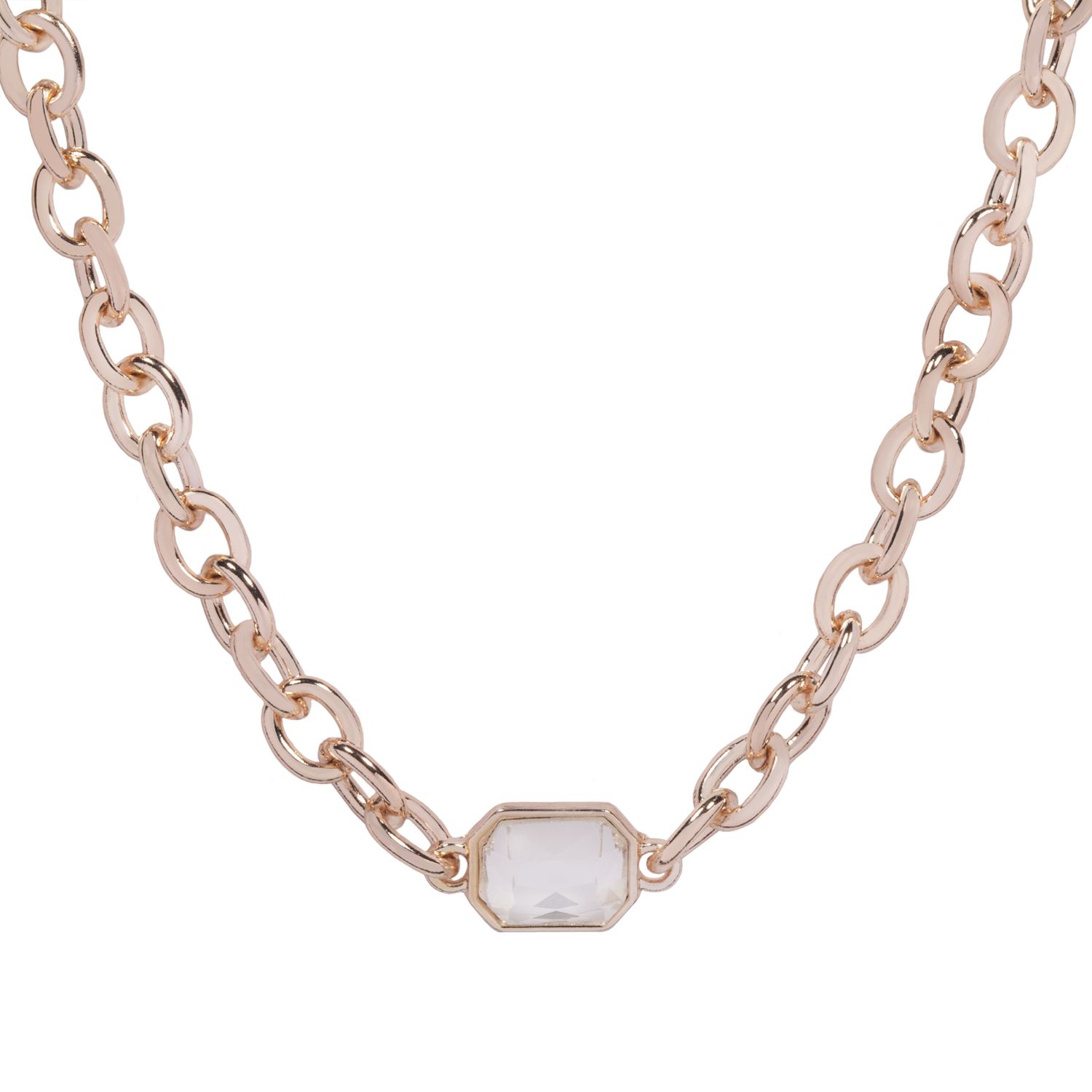 Image for LC Lauren Conrad Simulated Crystal Chain Link Nickel Free Choker Necklace at Kohl's.