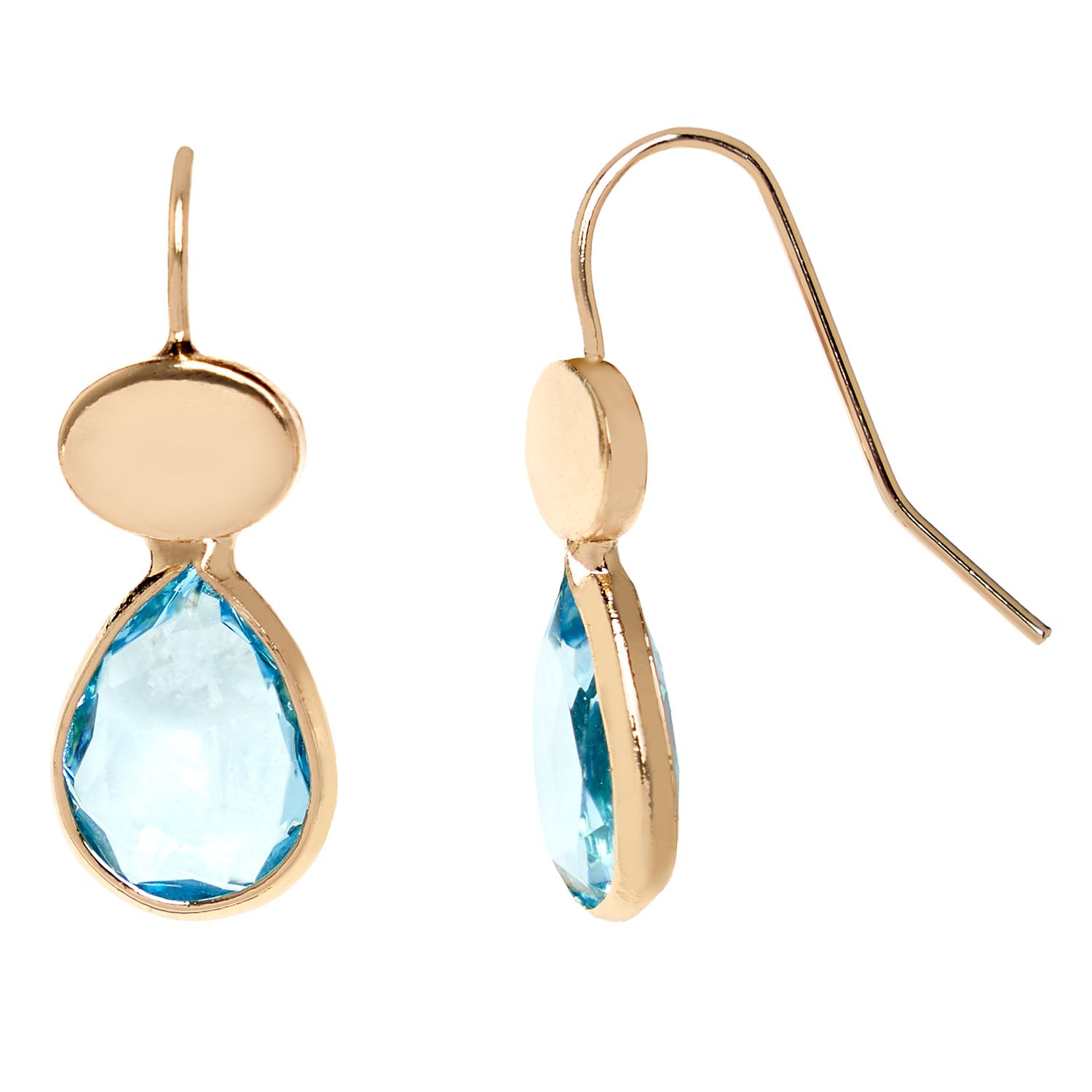 Image for LC Lauren Conrad Blue Simulated Crystal Teardop Drop Earrings at Kohl's.