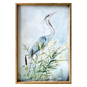 Gallery 57 "Heron" Wood Framed Canvas Wall Art
