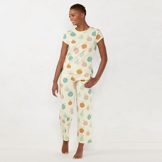 Women's LC Lauren Conrad Easy Organic Cotton Short Sleeve Pajama Top &  Pajama Pants Sleep Set