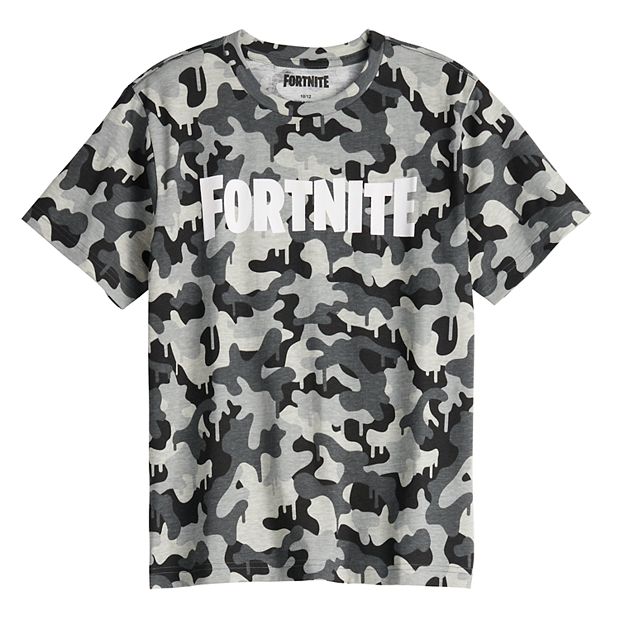 FORTNITE Boys Short Sleeve T-Shirt Camo Tee Gaming Kids Shirt, Size Large  10/12