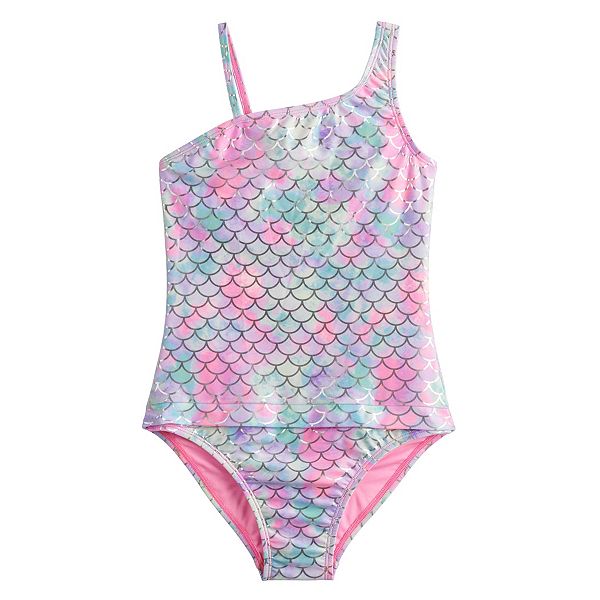 Girls 7-16 SO® Asymmetrical Adaptive Easy Dressing One-Piece Swimsuit