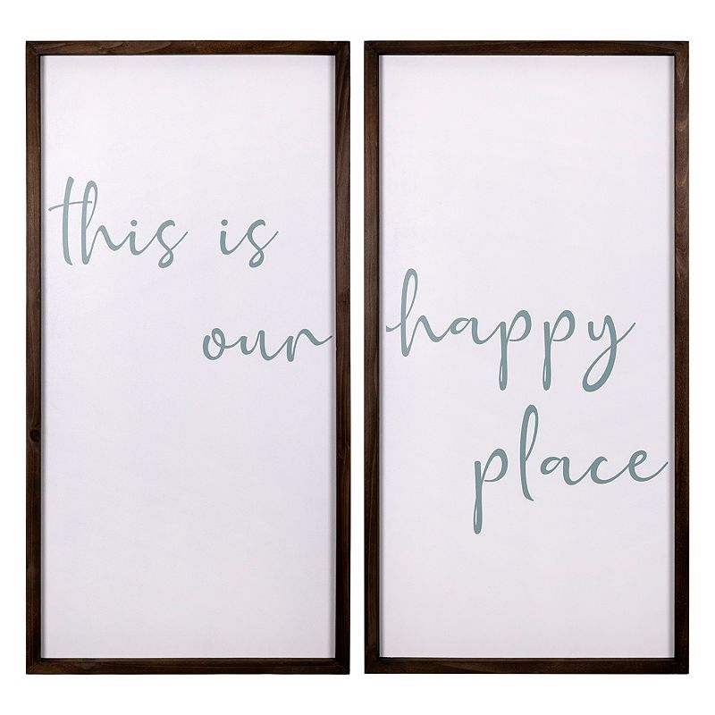 Stratton Home Decor Our Happy Place Framed Wall Art 2-piece Set, Multicolor