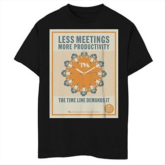 Boys 8-20 Marvel Loki Less Meetings More Productivity TVA Poster Graphic Tee