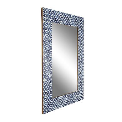Stella & Eve Blue Wood Mosaic Wall Mirror