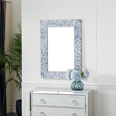 Stella & Eve Blue Wood Mosaic Wall Mirror